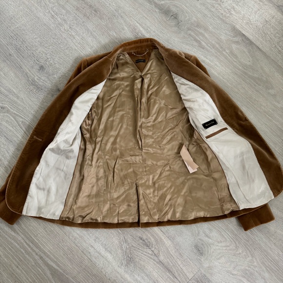 Mossimo Dutti Velvet Blazer Camel Tan Size 8 - Picture 10 of 11